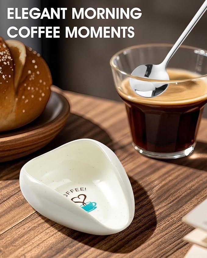 FANGSUN Coffee Spoon Rest, Ceramic Spoon Holder for Kitchen Counter, Gifts for Women Mom, New Year‘s Presents, Cute Coffee Bar & Corner Space Accessories