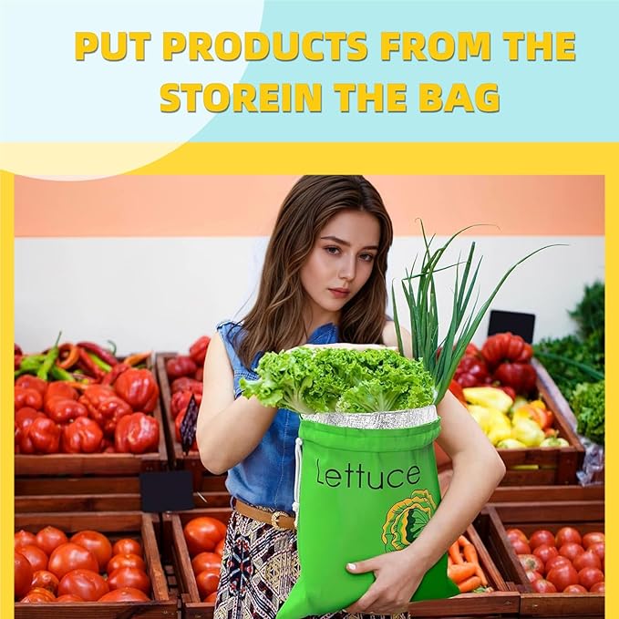 Small Mesh Drawstring Produce Bags 3 Pack + 5 Bonus Films - Washable Reusable Storage for Refrigerator, Keep Fruits and Vegetables Organized, Eco-Friendly Grocery Essential
