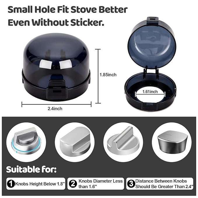 10PCS Stove Knob Covers for Child Safety Gas Stove Knob Locks Covers with Strong Adhesive Oven Knob Covers for Child Safety Prevent Kids Pets from Turning on Stoves(L)