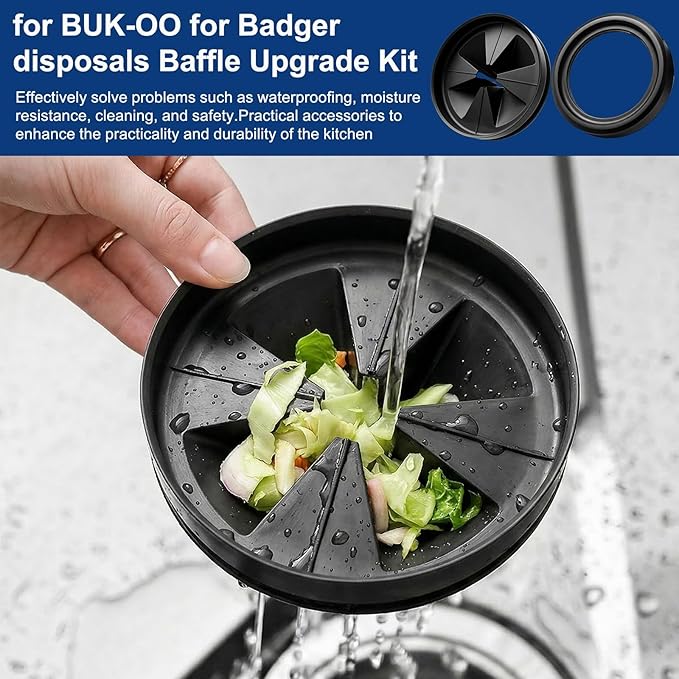 Garbage Disposal Splash Guard for InSinkErator BUK-OO BUK-00 for Badger Disposal Replacement Rubber Drain Insert Sink Baffle for Badger 1/5/5XP/100/500