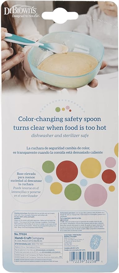 Dr. Brown's Designed to Nourish TempCheck Spoons,Blue,4 Count (Pack of 12)