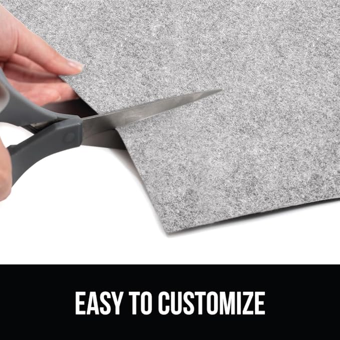 GORILLA GRIP LeakGuard Non-Adhesive Under Sink Mat for Kitchen Cabinet, 24x60, Waterproof Quick Dry Shelf Liner, Durable Absorbent Felt Mats for Bathroom Sinks, Cabinets, Dresser, Easy Trim Light Gray