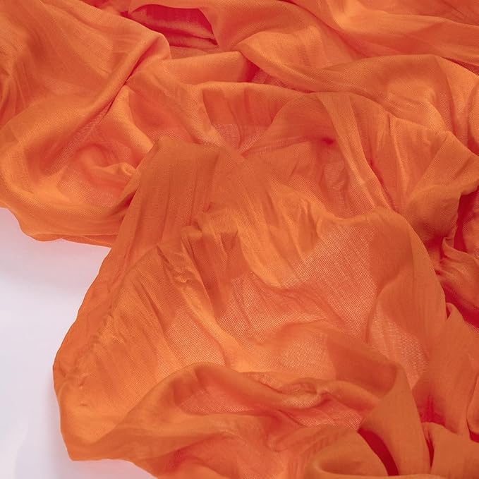 Socomi 6pcs Orange Cheesecloth Table Runner Summer Boho Rustic Gauze 120 inch 10FT Cheese Cloth Sheer Runner for Wedding Party Baby Shower Birthday Home Decor Holiday Decorations
