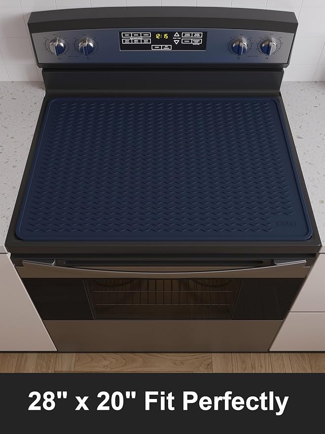 XiFEO Stove Top Covers for Electric Stove, Food Grade Heavy Duty Silicone Glass Stove Top Cover Protector, Induction Cooktop Protector, Heat Resistant Range Ceramic Stove Top Covers Mat, Oven Cover