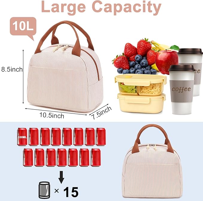 Bluboon Lunch Box for Women Men Cute Lunch Bag Reusable Insulated Lunch Bags Large Capacity Lunchbox Cooler for Work Picnic or Travel