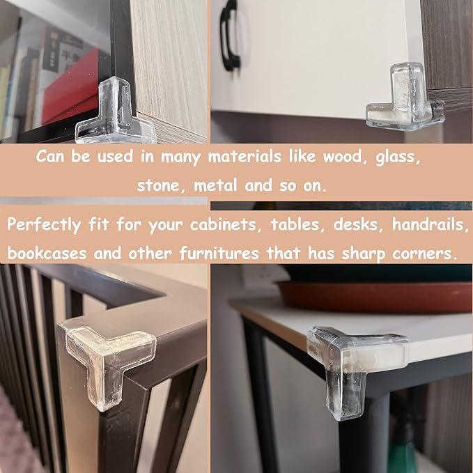 12Pcs Large(Length: 1.7inch) Silicone Corner Protector Baby Proofing,Table Corner Protectors for Baby,Strong Adhesive T Shaped Baby Head Protector Table Corner Protectors for Furniture