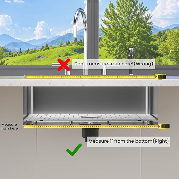 Sink Bottom Grid 29-1/2" X 15-9/16", Centered Drain with Corner Radius 3/8", Sink Protector for Single Bowl Kitchen Sinks