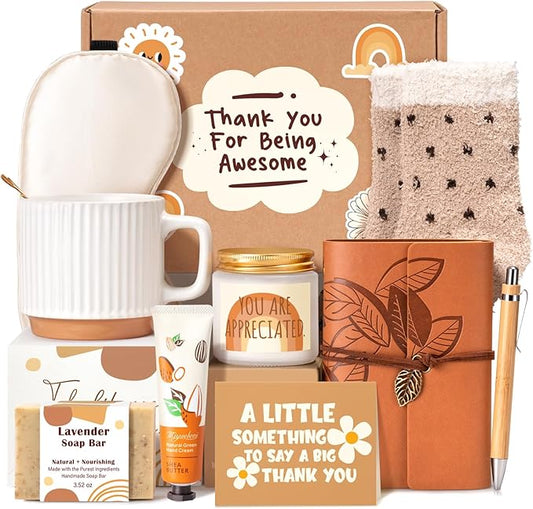 Suhctuptx Thank You Gifts for Women, Employee Appreciation Gifts, Thank You Gift Basket Appreciation Gift Christmas Ideas Box for Women Coworkers Teacher Nurse Friends Mom Her Secretary Employees