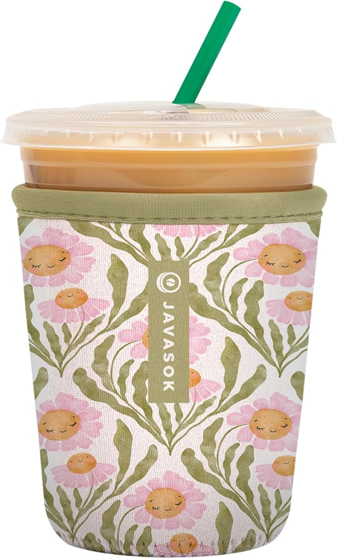 Sok It JavaSok Iced Coffee & Cold Soda Insulated Neoprene Cup Sleeve (Little Sprout, Small: 16-20oz)