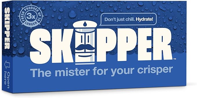 Skipper Fridge Hydration Pack | Keeps Vegetables, Produce & Herbs Fresh 3X Longer | Releases Purified Water Vapor | Compact Easy-to-Use Crisper Drawer Pack | All-Natural Ingredients | Made in the USA