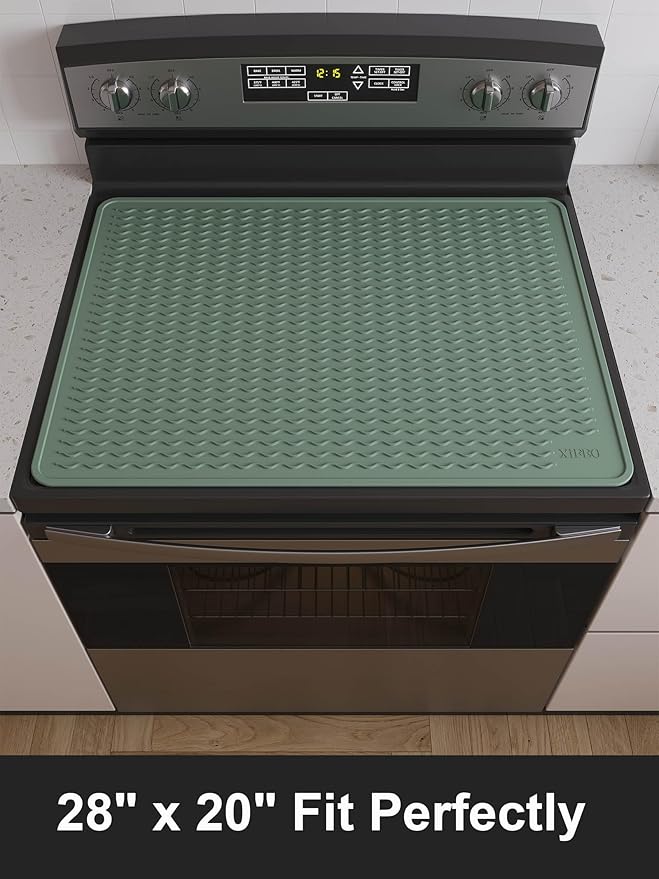 XiFEO Stove Top Covers for Electric Stove, Food Grade Heavy Duty Silicone Glass Stove Top Cover Protector, Induction Cooktop Protector, Heat Resistant Range Ceramic Stove Top Covers Mat, Oven Cover