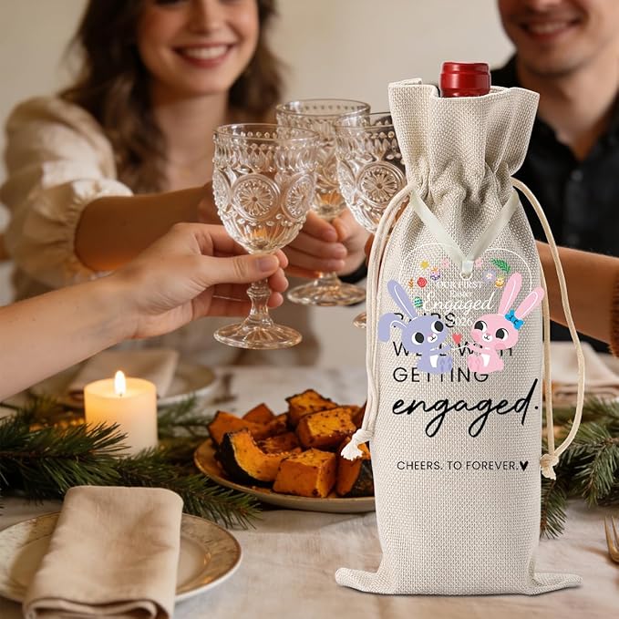 Easter Engaged Gift Engagement Gifts for Couples Her Easter Engagement Party Decorations Gifts for Engaged Couple Wine Bag Acrylic Bunny Ornament 2026
