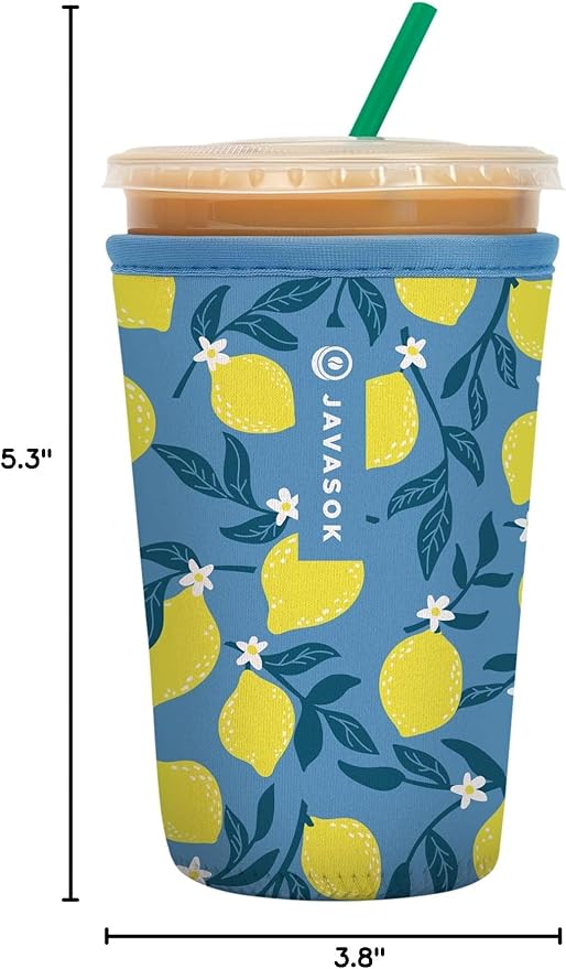 Sok It JavaSok Iced Coffee & Cold Soda Insulated Neoprene Cup Sleeve (Main Squeeze, Medium: 22-28oz)