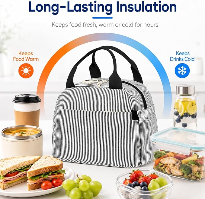 Bluboon Lunch Box for Women Men Cute Lunch Bag Reusable Insulated Lunch Bags Large Capacity Lunchbox Cooler for Work Picnic or Travel