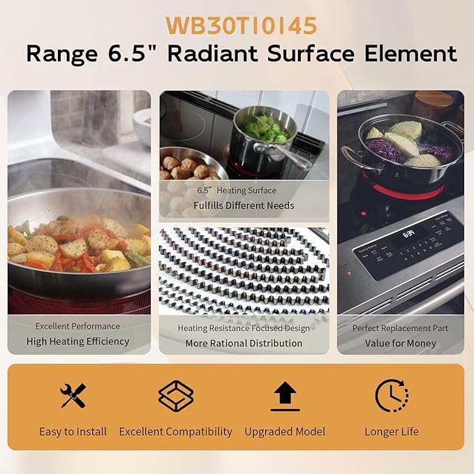 Upgraded WB30T10145 5.5" Single Radiant Surface Element Compatible with GE Samsung and LG Electric Range, DG47-00060A 1652042812 Range Oven Heating Element Replace PS2370248