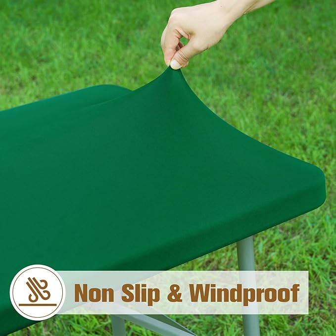 NEWISHER Fitted Rectangle Tablecloth 36 x 48 Inch Elastic Table Cloth Stretch Spandex Table Cover Green Washable Polyester Table Top Cap Cover for Dining Picnic Camping Indoor and Outdoor