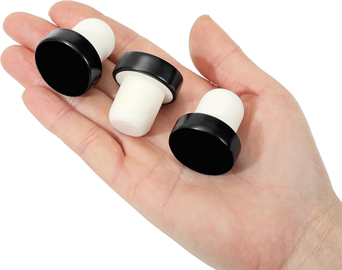 T-shaped Stopper Cork Wine Bottle Stoppers Reusable Wine Sealing Plug for Beer Bottles DIY Craft(Black,20 Pieces)