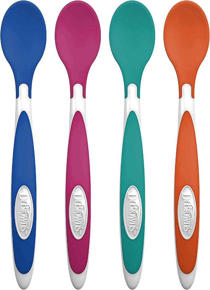 Dr. Brown's Designed to Nourish TempCheck Spoons,Blue,4 Count (Pack of 12)