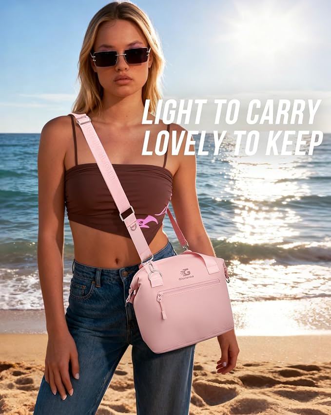 GLORIEROO Pastel Lunch Box Women | Insulated Soft Waterproof Leakproof Lunch Bag Cooler | Adjustable Strap | BPA-Free