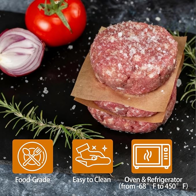 Ninsula 400PCS Patty Paper, 6x6 In Unbleached Parchment Paper Squares, Non-Stick Hamburger Patty Paper for Seperating Burgers, Butter, Cookies, Freezing, Baking and Candy Wrapper
