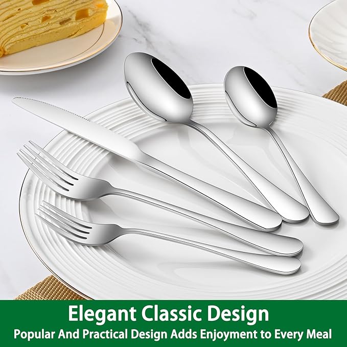 16-Piece 7.3 Inches Dinner Spoons,Stainless Steel Soup Spoons,Dishwasher Safe Tablespoon,Durable Silver Table Spoon Set For Restaurant,Hotel