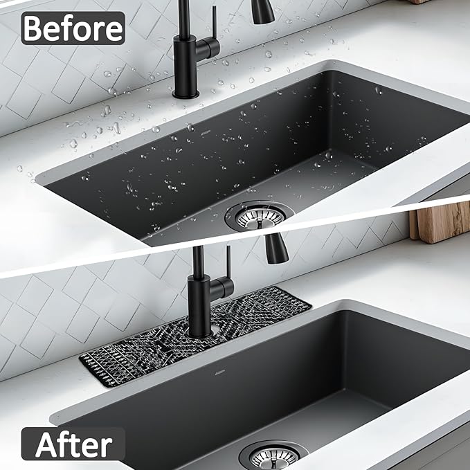 15" X 5.5" Kitchen Sink Splash Guard Faucet Mat Aztec Super Absorbent Fast Drying Faucet Guard & Draining Mat Sink Splash Guard Behind Faucet for Kitchen, Bathroom