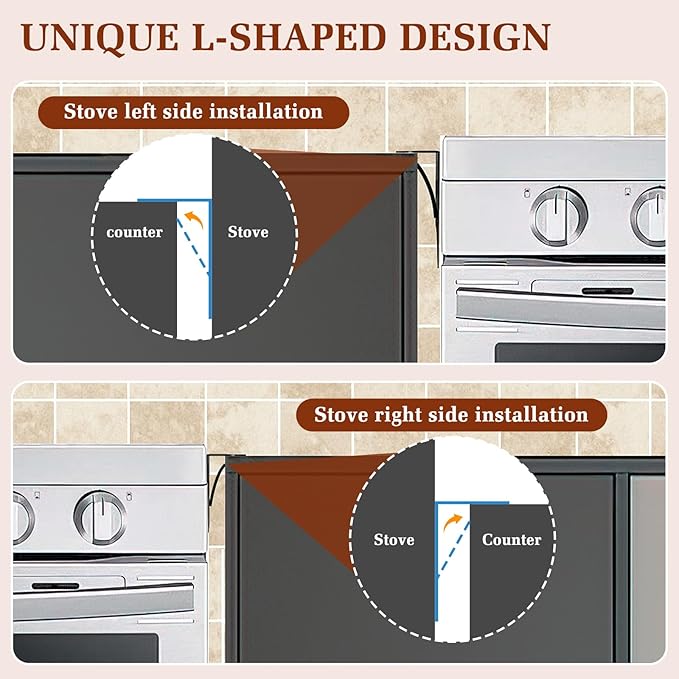 Stainless Steel Stove & Counter Top Gap Covers Adjustable Length 13.8"-27.6”Oven Side Filler Kit Between, Heat Resistant Slide-in Range Trim Guard for Seamless Kitchen Accessories (Silver)