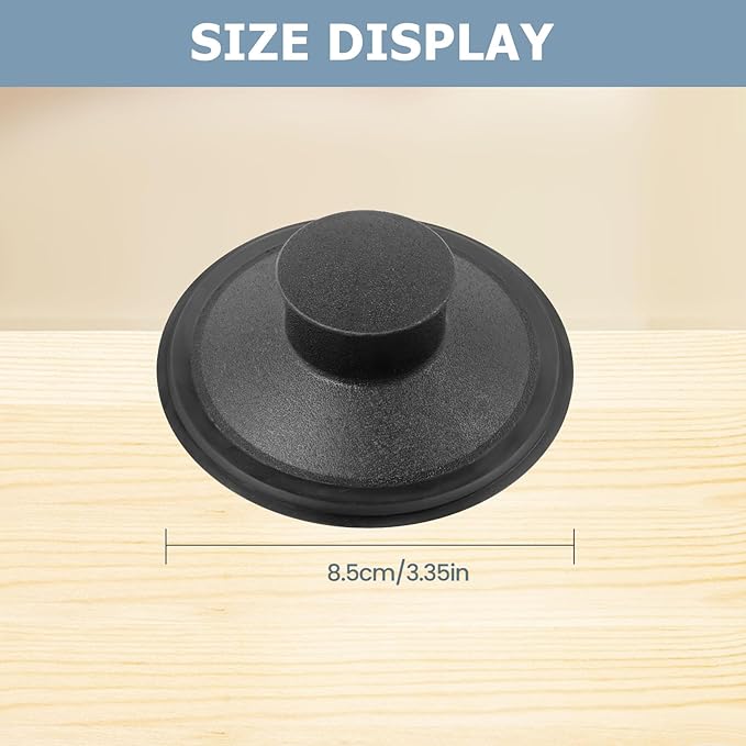 1 Pcs Black Plastic Sink Plug Drain Stopper 3 Inch Kitchen Sink Stopper Garbage Disposal Cover for Whirlaway, Waste King, Sinkmaster and GE Models