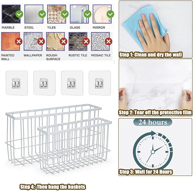 2 Pack Aluminum Foil and Plastic Wrap Organizer,Wall Mounted Cabinet Door Organizer,Kitchen Pantry Organizers and Storage,Wrapping Paper Shelf for Sandwich, Freezer, Ziplock Bag, White