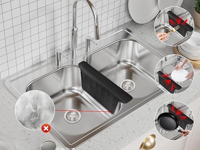 Sink Saddle, Divider Protector Mat, Kitchen Sink Mat, No Smell, No Stains, Ultra Soft, 13.46" x 11.5"