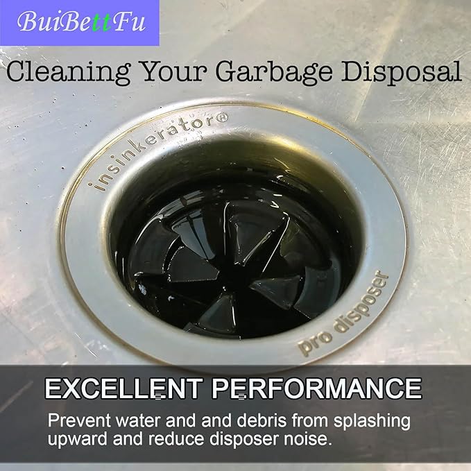 2 Pcs 3 3/8" Garbage Disposal Splash Guards Sink Baffle Drain Cover QCB-AM Replacement for InSinkErator Evolution Series, Removable Quiet Collar Drain Plugs Garbage Disposer Accessories