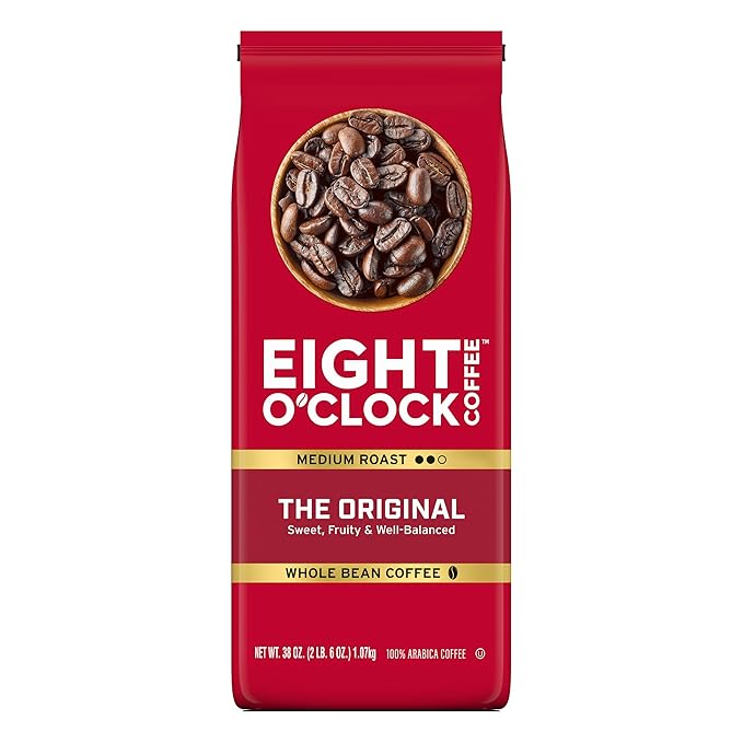 Eight O'Clock Coffee The Original, Medium Roast Whole Bean Coffee, 100% Arabica, Kosher Certified, 38 Ounce (Pack of 1)