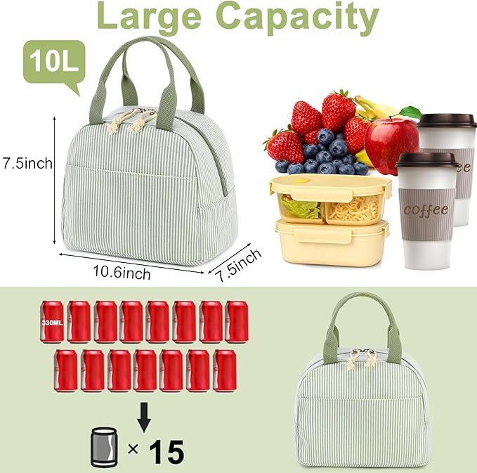 Bluboon Lunch Box for Women Men Cute Lunch Bag Reusable Insulated Lunch Bags Large Capacity Lunchbox Cooler for Work Picnic or Travel Gifts for Women Men