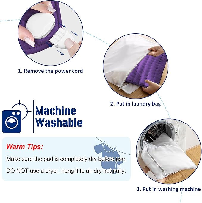 Electric Heating pad for Back Neck Shoulder Knee Arms Legs- Electric Heat Pads with 6 Heat Settings & Auto Shut Off &Dry/Moist Heat Heating Pad for Birthday Mother Father Girl Men Women