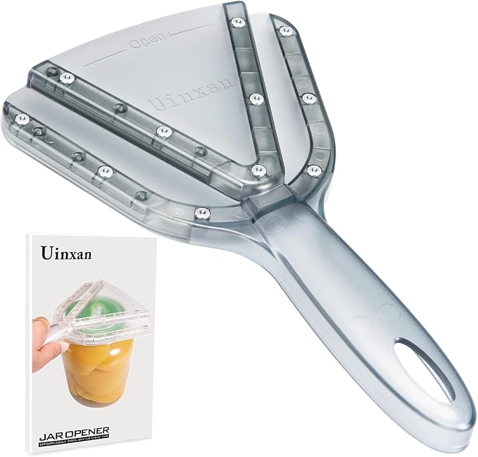 Uinxan Jar Opener for Weak Hands & Seniors with Arthritis – Effortlessly Opens Screw Lids & Bottle Caps, Manual Handheld, 304 Stainless Steel, Patented Kitchen Gadget (Blue)