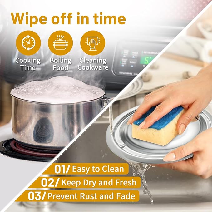 4 Pack Black Drip Pans, Compatible with Whirpool Kenmore Frigirate Stove Top Drip Bowls. Include 3 Pcs 6'' Range Replacement Drip Pans and 1 Pcs 8 '' Cooktop Drip Pans