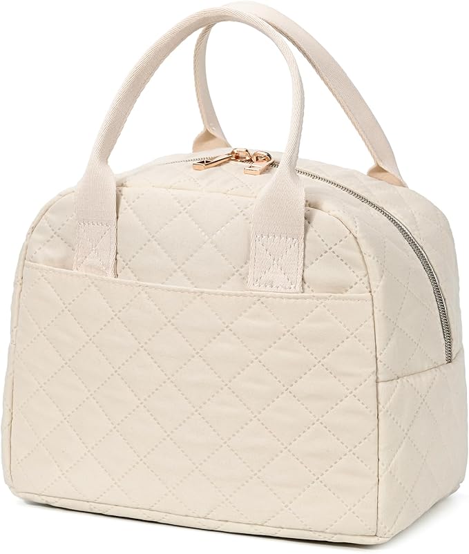 LOVELYWIND Lunch Bag for Women, Insulated Lunch Box, Reusable Water-Resistant Lunchbox Cooler with Front Pocket, Large Capacity Lunch Tote Bag for Work, Travel, Picnic