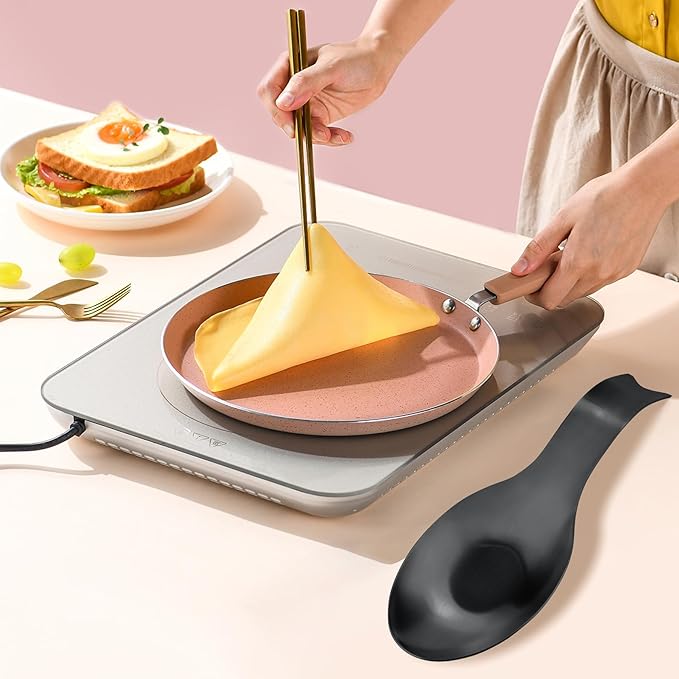 Stainless Steel Spoon Rest, Spatula Ladle Holder, Stainless Steel Utensil Spoon Rest Holder, Brushed Finish, Dishwasher Safe 9.8 x 3.7 Inch (1PC, Fishtail - Black)