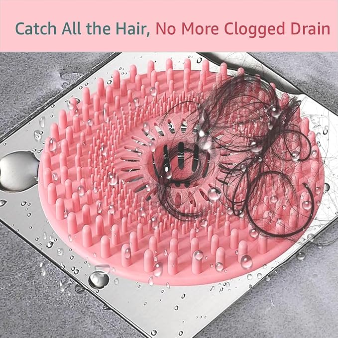 Sink Drain Strainer, Hair Catcher Shower Drain, Bathroom Silicone Bathtub Drain Cover, Bath Tub Kitchen Accessories Trap Collector Remover Protector Stopper Essentials 3 Pack (Patented)