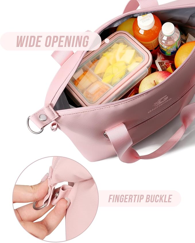 GLORIEROO Pastel Lunch Box Women | Insulated Soft Waterproof Leakproof Lunch Bag Cooler | Adjustable Strap | BPA-Free