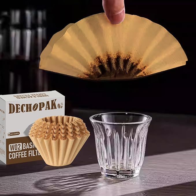 5 Cup Coffee Filter, 100 Count Unbleached Natural Small Basket Disposable Paper Coffee Filter for 4-5 Cup Coffee Maker Pour Over Pot, Suitable for Home Coffee Shop Business Commercial (Brown)