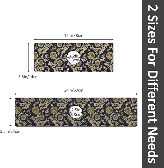 15" X 5.5" Kitchen Sink Splash Guard Faucet Mat Floral Flower Super Absorbent Fast Drying Faucet Guard & Draining Mat Sink Splash Guard Behind Faucet for Kitchen, Bathroom