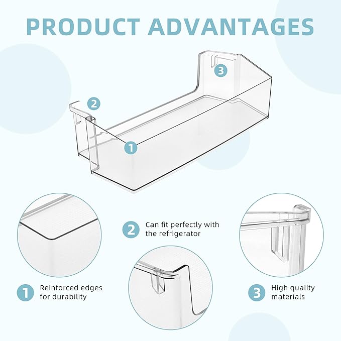 Upgraded W10900538 W11239961 Refrigerator Door Shelf Bin (RIGHT), Replaces Whirl.pool Refrigerator Door Shelf AP6333410 4591452 PS12578777, Compatible With WRS311SDH, WRS325SDH-BY AMI PARTS