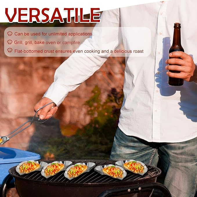 Honeydak Set of 24 Stainless Steel Grillable Oyster Shells Reusable for Baked Grilled Shells for Cooking Silver Kitchen Metal Oyster Dish for Seafood Clam Scallop
