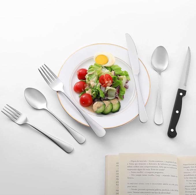 8 Pcs Dinner Forks Set, Food Grade Stainless Steel Forks Silverware, Metal Fork, Flatware Fork for Home, Kitchen or Restaurant, Mirror Polished, Dishwasher Safe, 7.3 Inches