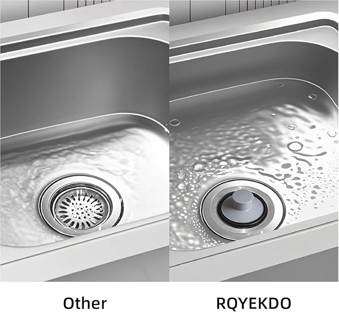 RQYEKDO Kitchen Sink Stopper, Stainless Steel 3-1/2 inch Universal Sink Plug Cover for Garbage Disposal Flange Drain,Fit for InSinkErator, Moen,Waste Maid, and More（Gray