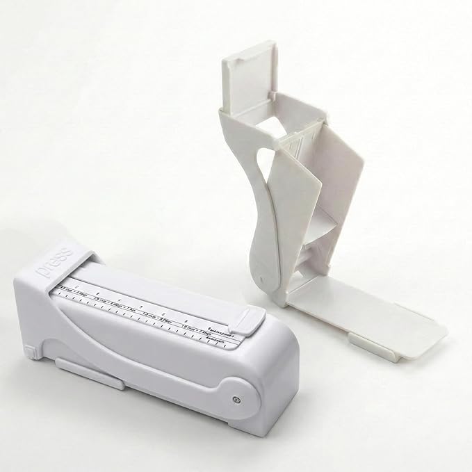 Butter Cutter Slicer and Dispenser, Measuring Dispenser and Keeper, One-Click Operation for Bread Cakes Cookies Breakfast, Food-Grade Plastic with Stainless Steel Blade, White