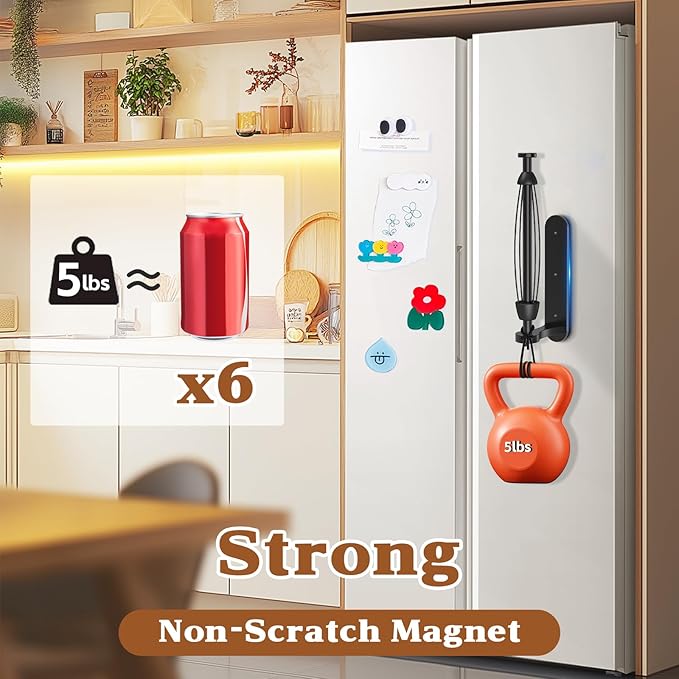 Swaitee Magnetic Paper Towel Holder for Fridge, Under Cabinet Paper Towel Holder Wall Mount, Self Adhesive No Drill, One Hand Tear Ratchet, Fits Jumbo Rolls, Black for Kitchen RV Garage