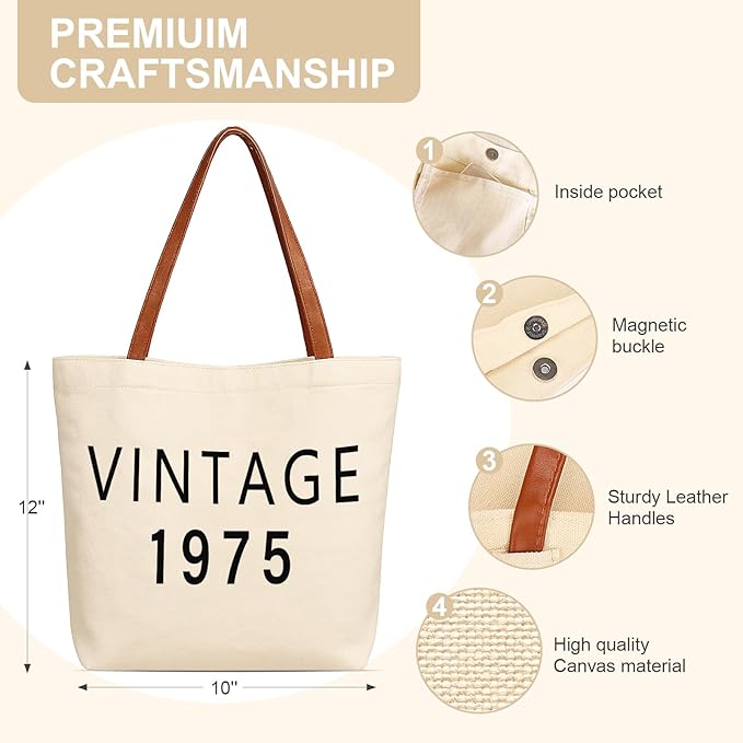 50th Birthday Gifts for Her,50th Birthday Gifts for Women,Gift for 50 Year Old Woman,50th Vinatge Bag Gift for Women