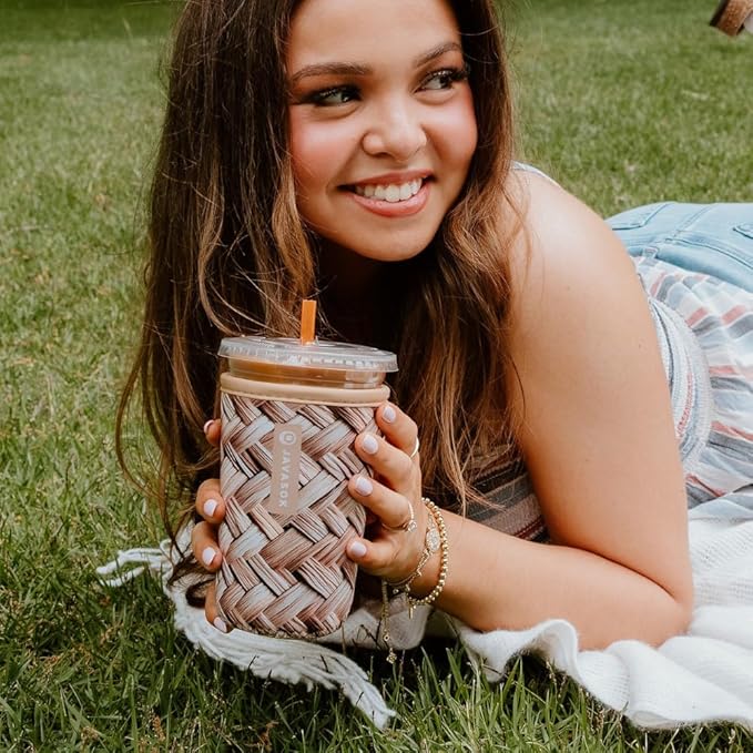 Sok It JavaSok Iced Coffee & Cold Soda Insulated Neoprene Cup Sleeve (Summer in Saint-Tropez, Large: 30-32oz)